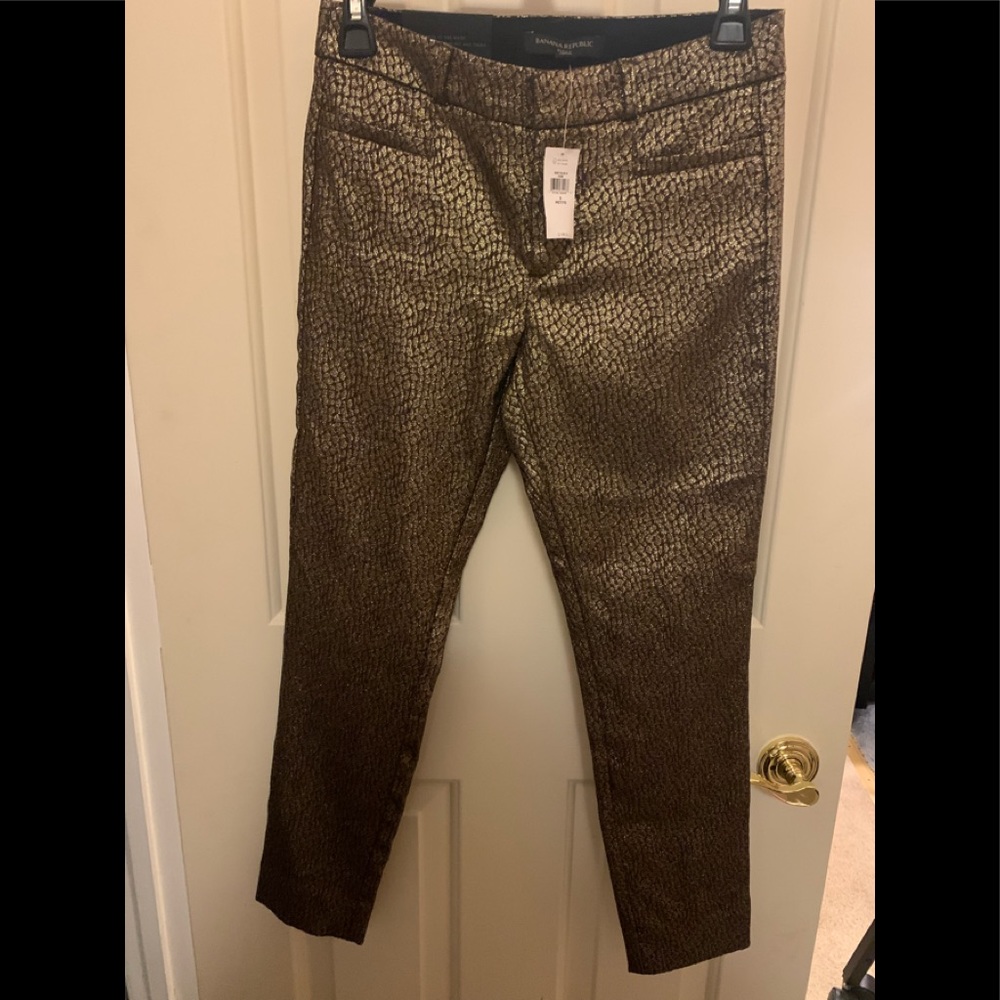 Banana Republic Holiday Metallic Crop Petite Pants